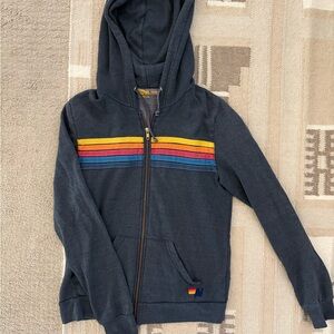 Aviator Nation 5 Stripe Navy Hoodie